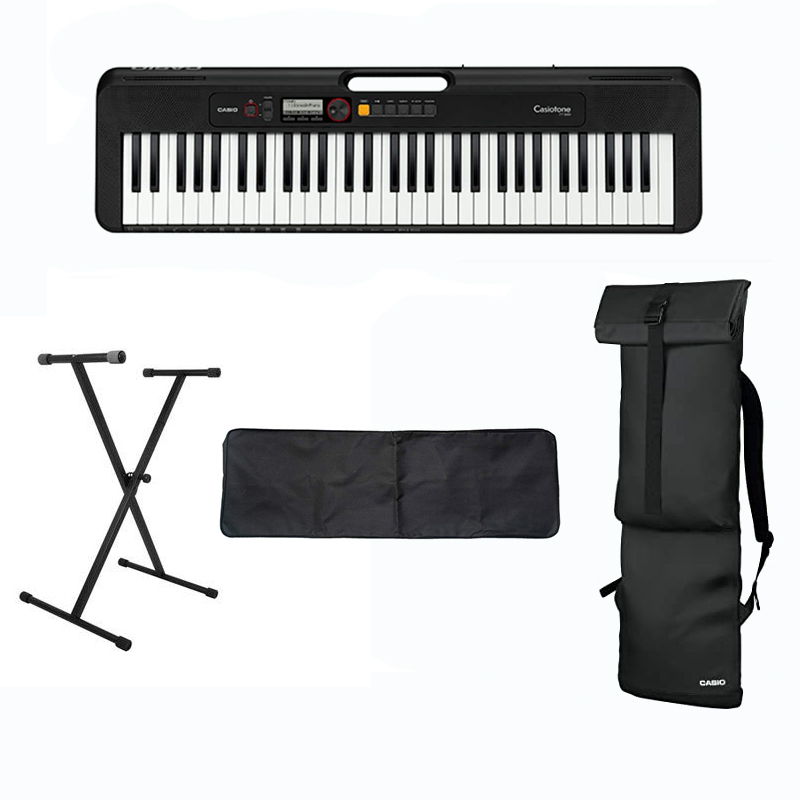 Casio CT-S200 Casiotone 61-Key Portable Keyboard with Bag Stand Dustcover Combo PackBlack