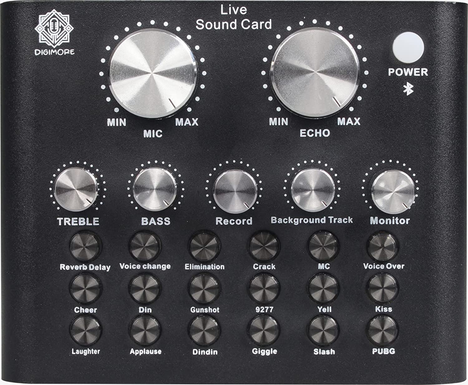 DIGIMORE D-230  Portable Audio Mixer Interface Bluetooth V8 Live Sound Card for Live StreamingRecordingPodcastVoice ChangeKaraokeGamingSinging with Sound Effects 35mm Mic Jack for Guitar Compatible with iOSAndroidWindowsPCTablet  2000