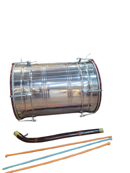 Steel Dhol Big With Wodden Stick