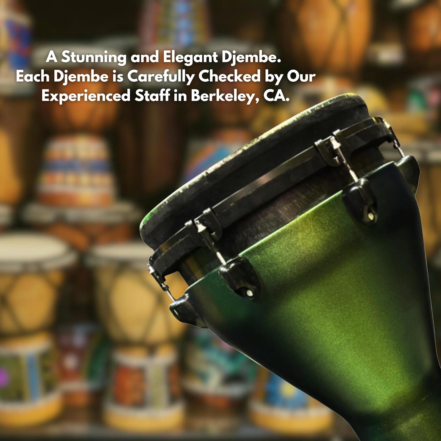 Pluto Djembe 12 Green With Cover  -12GP