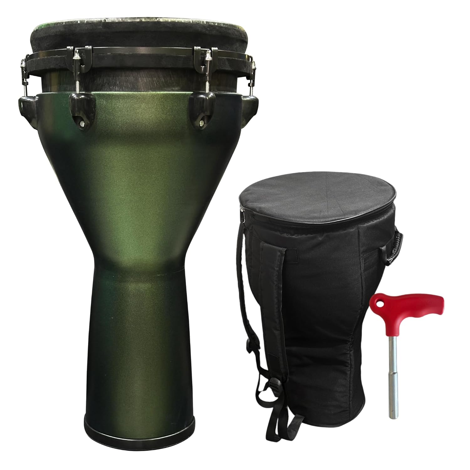 Pluto Djembe 12 Green With Cover  -12GP