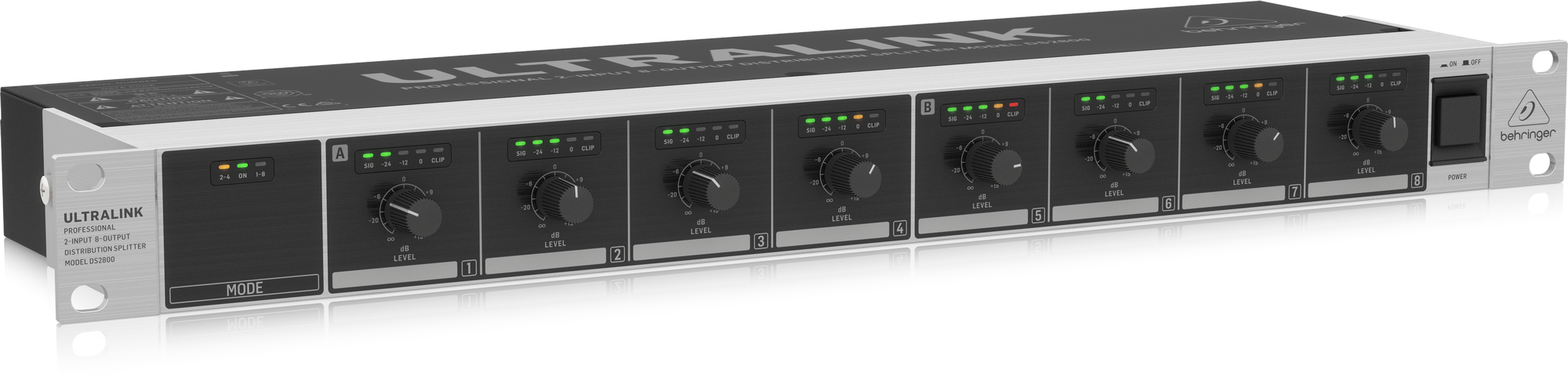 Behringer DS2800 Professional 2-Input 8-Output Distribution Splitter