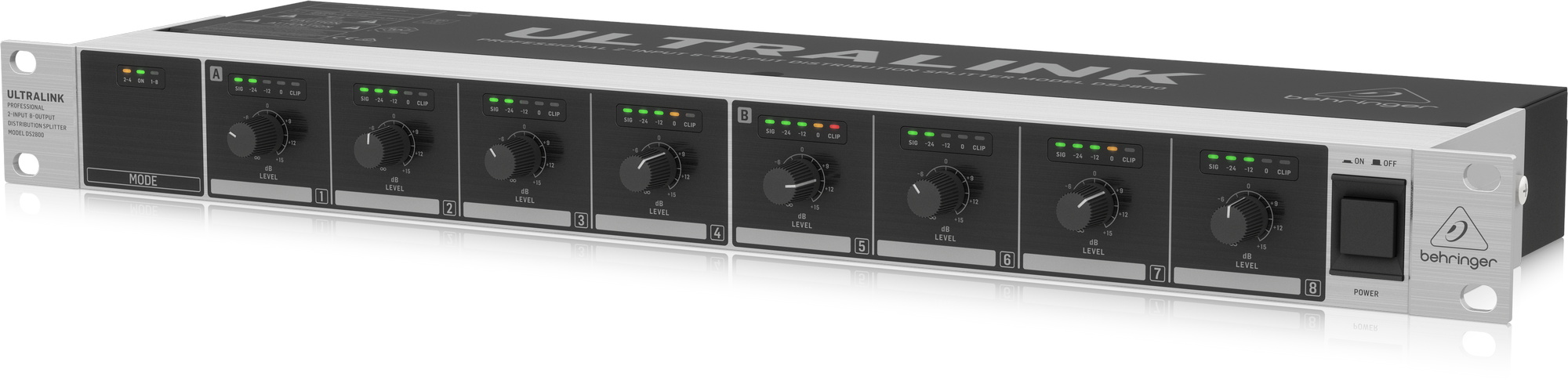 Behringer DS2800 Professional 2-Input 8-Output Distribution Splitter