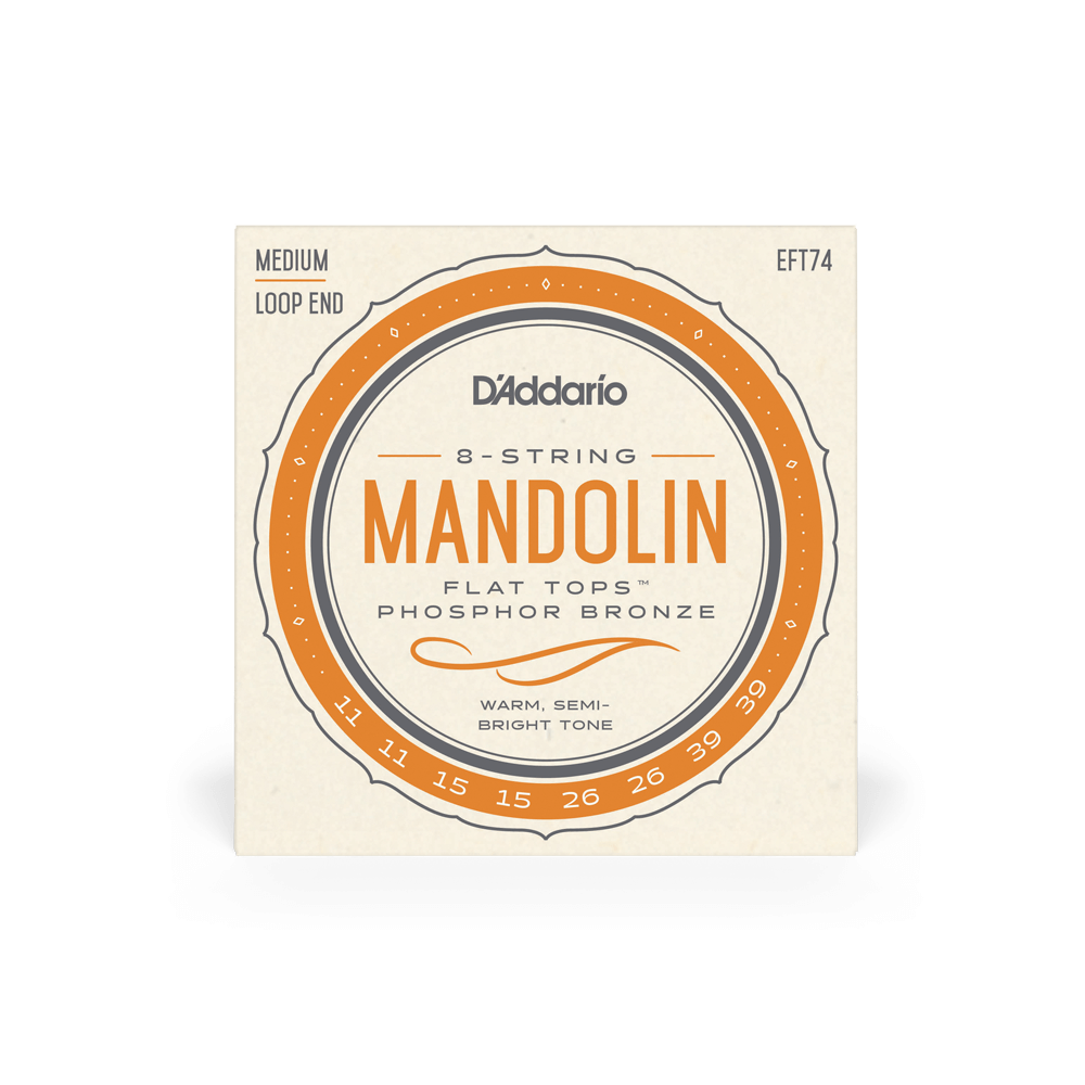 DADDARIO EFT74 SET MANDOLIN FLAT TOP PB MED