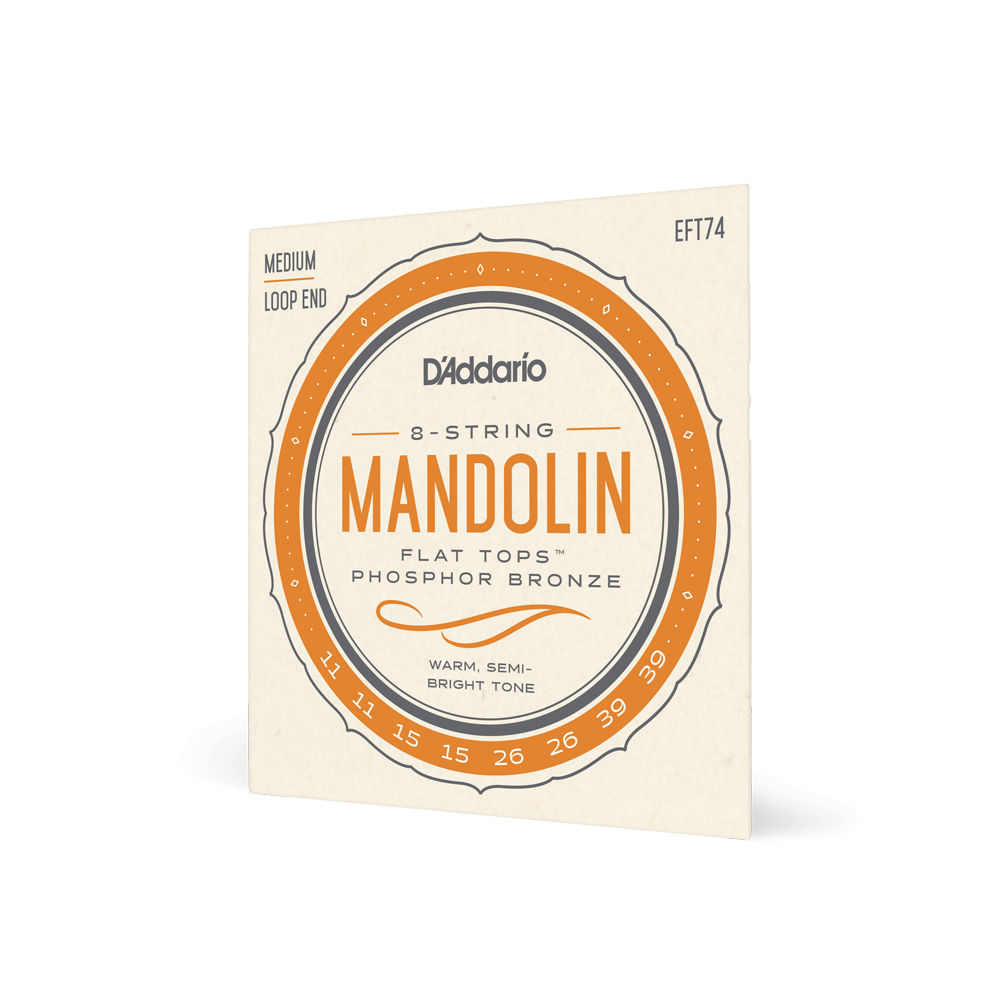 DADDARIO EFT74 SET MANDOLIN FLAT TOP PB MED