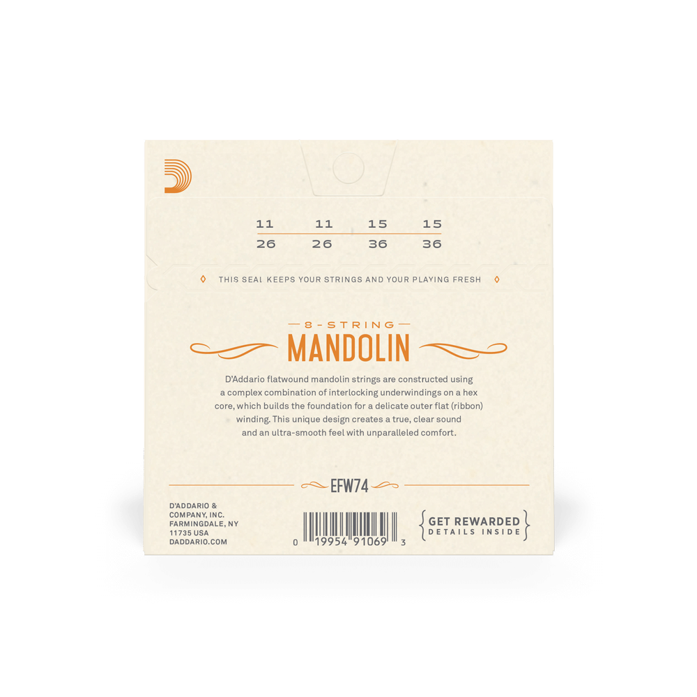 DADDARIO EFW74 SET MANDOLIN FLATWOUND MEDIUM