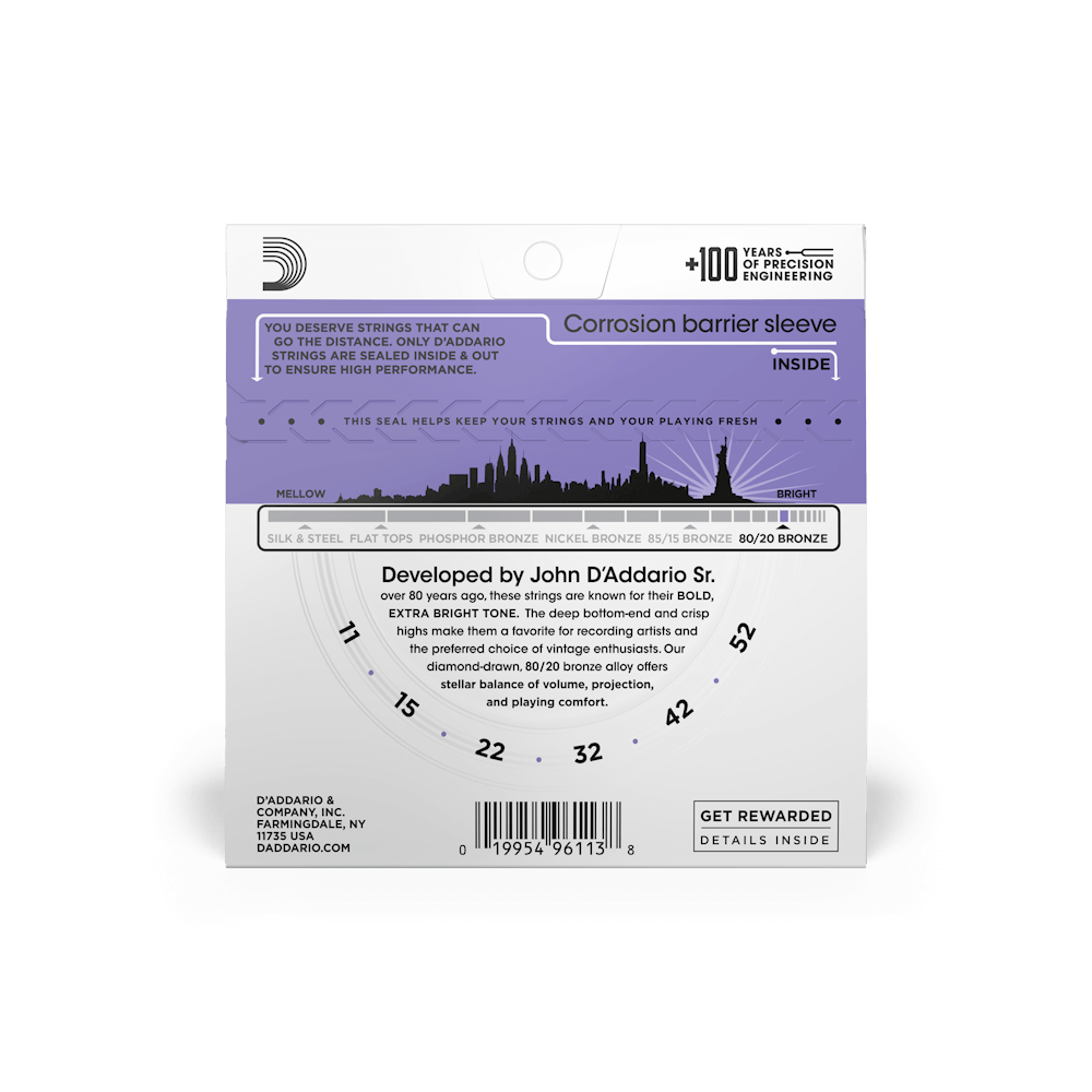 DADDARIO EJ13 SET ACOUS 8020 BRZ CST LITE