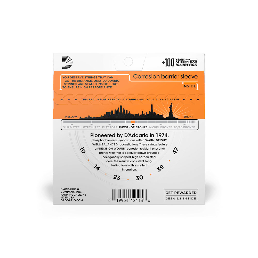 DADDARIO EJ15 SET ACOUS GTR PHOS BRZ X-LITE