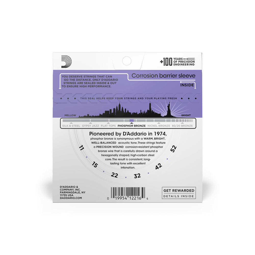 DADDARIO EJ26 SET ACOUS PHOS BRZ CST LITE