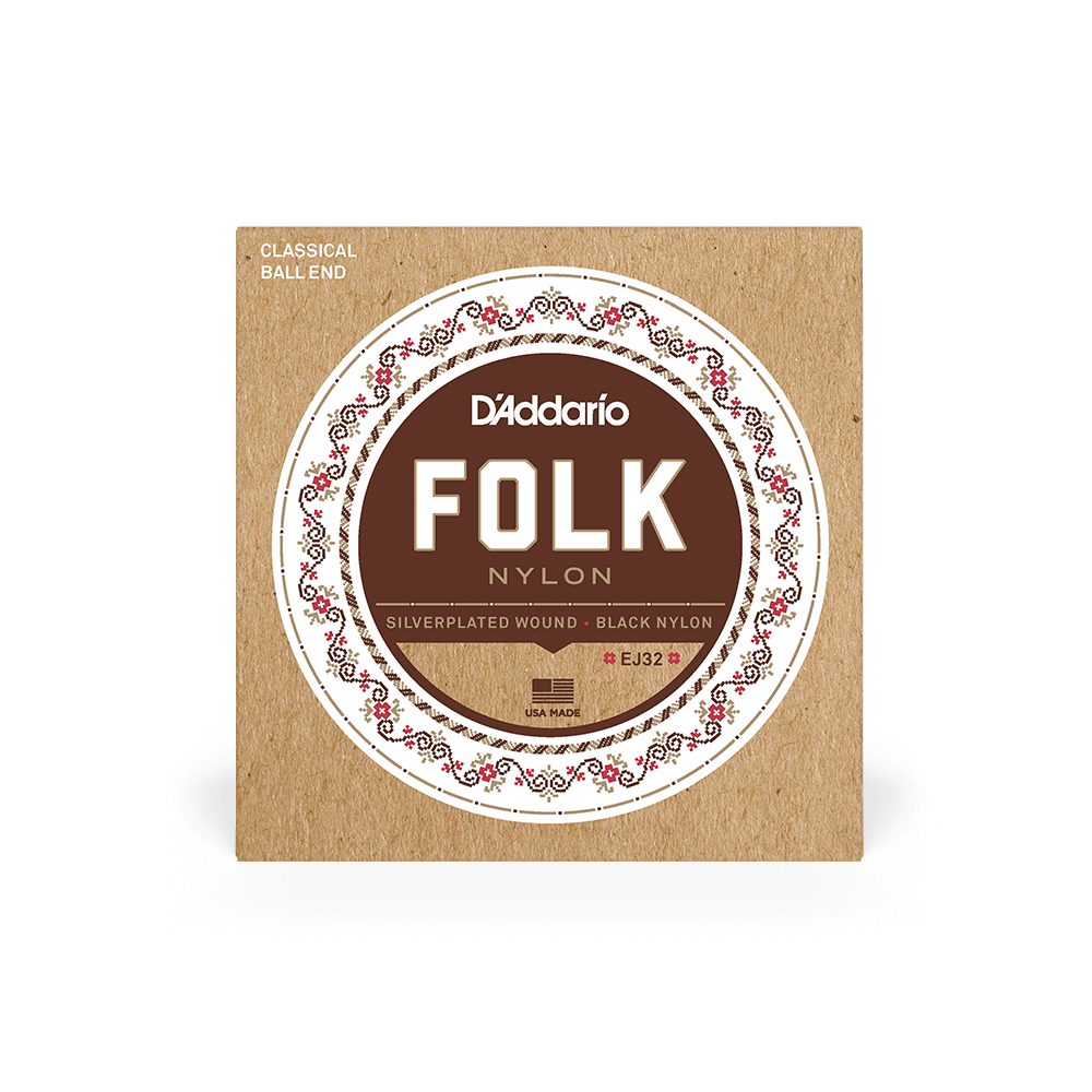 DADDARIO EJ32 SET CLS GTR FOLK BLK SPC BALL