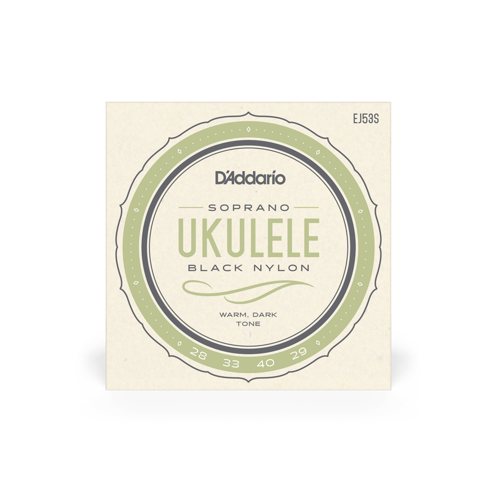 DADDARIO EJ53S SET SOPRANO UKE BLACK NYLON