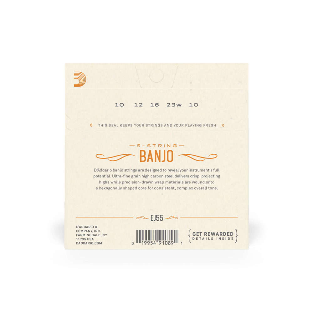 DADDARIO EJ55 SET BANJO PHOS BRZ MED