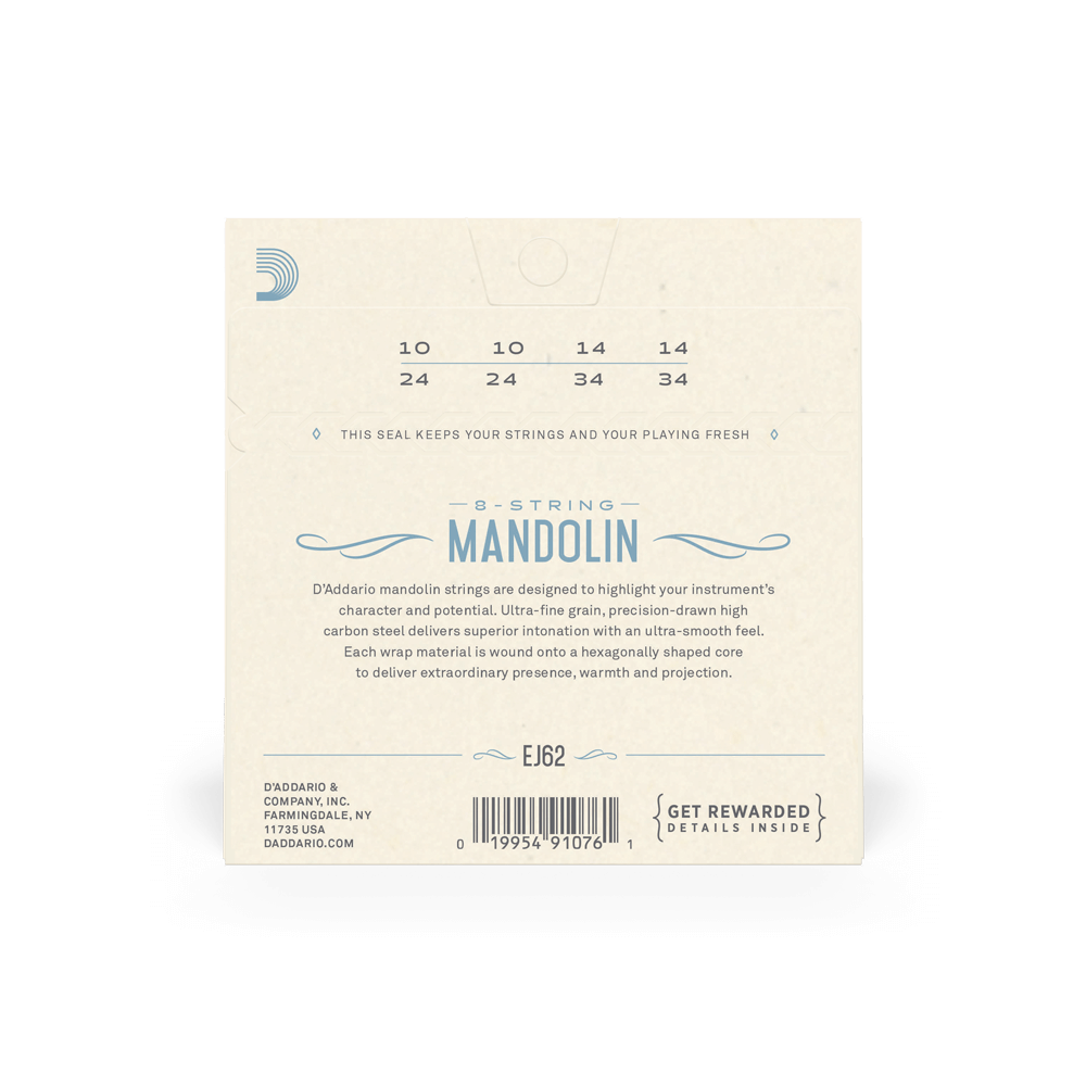 DADDARIO EJ62 SET MANDOLIN 8020 BRONZE LITE