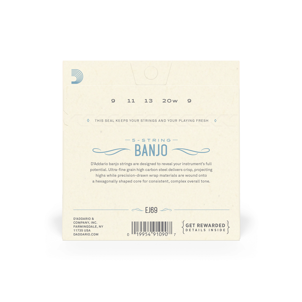 DADDARIO EJ69 SET BANJO PHOS BRZ LITE