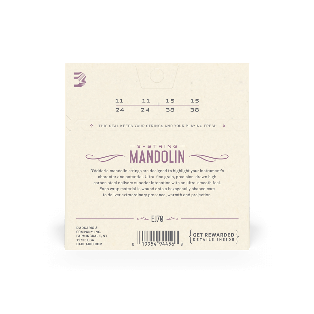DADDARIO EJ70 SET MANDOLIN PB LITE BALL