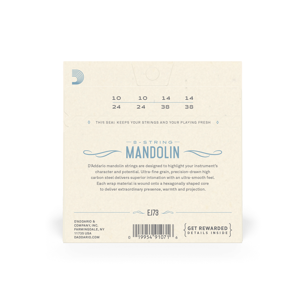 DADDARIO EJ73 SET MANDOLIN PHOS BRZ LIGHT
