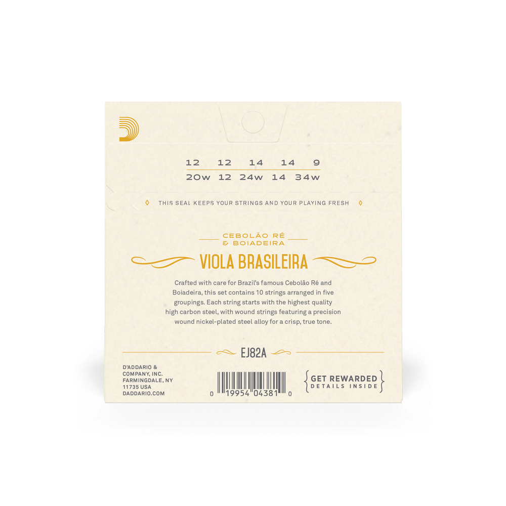 DADDARIO EJ82A SET VIOLA BRASILEIRA CEBOLAORE