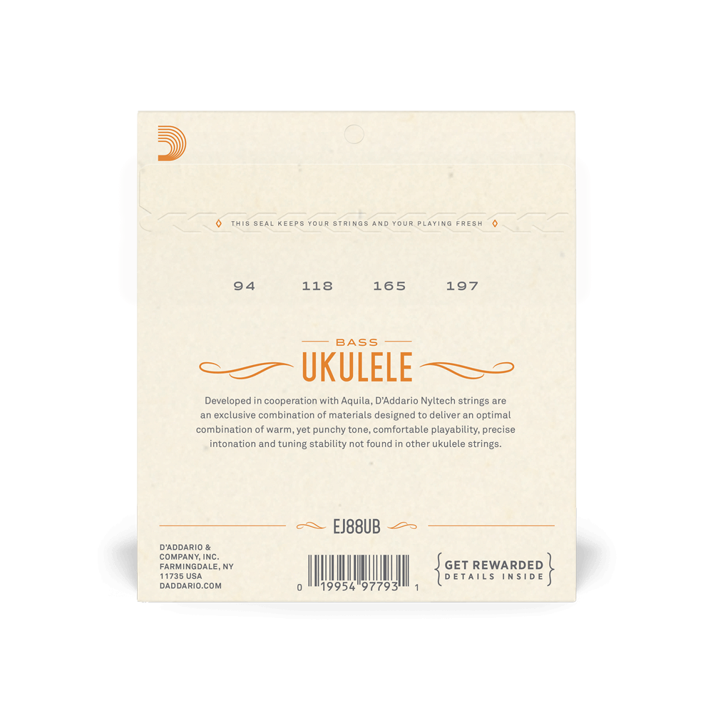 DADDARIO EJ88UB SET BASS UKULELE NYLTECH