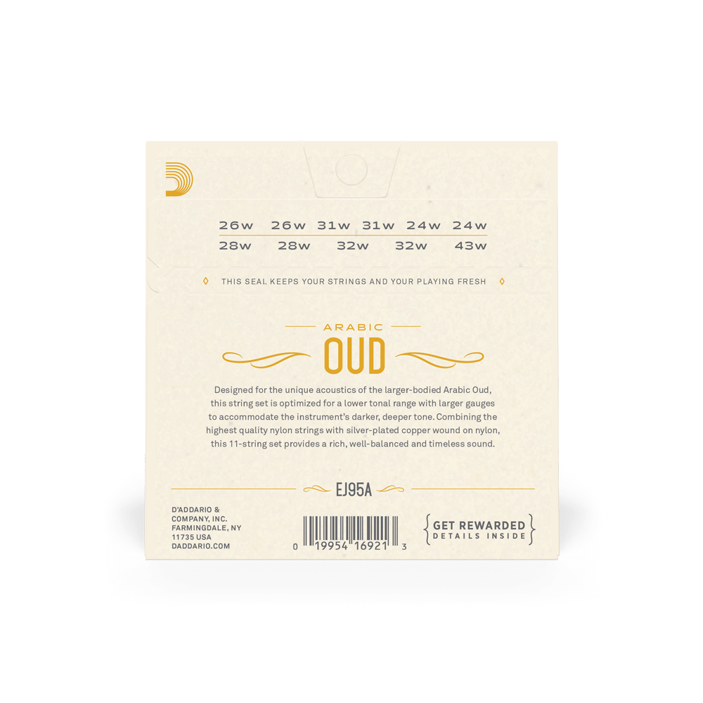 DADDARIO EJ95A SET ARABIC OUD SILVER ON NYLON