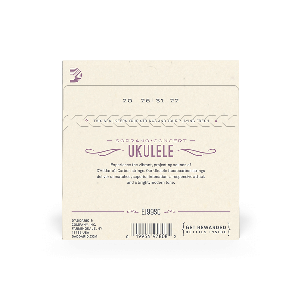 DADDARIO EJ99SC SET SOPRANOCONCERT UKE CARBON