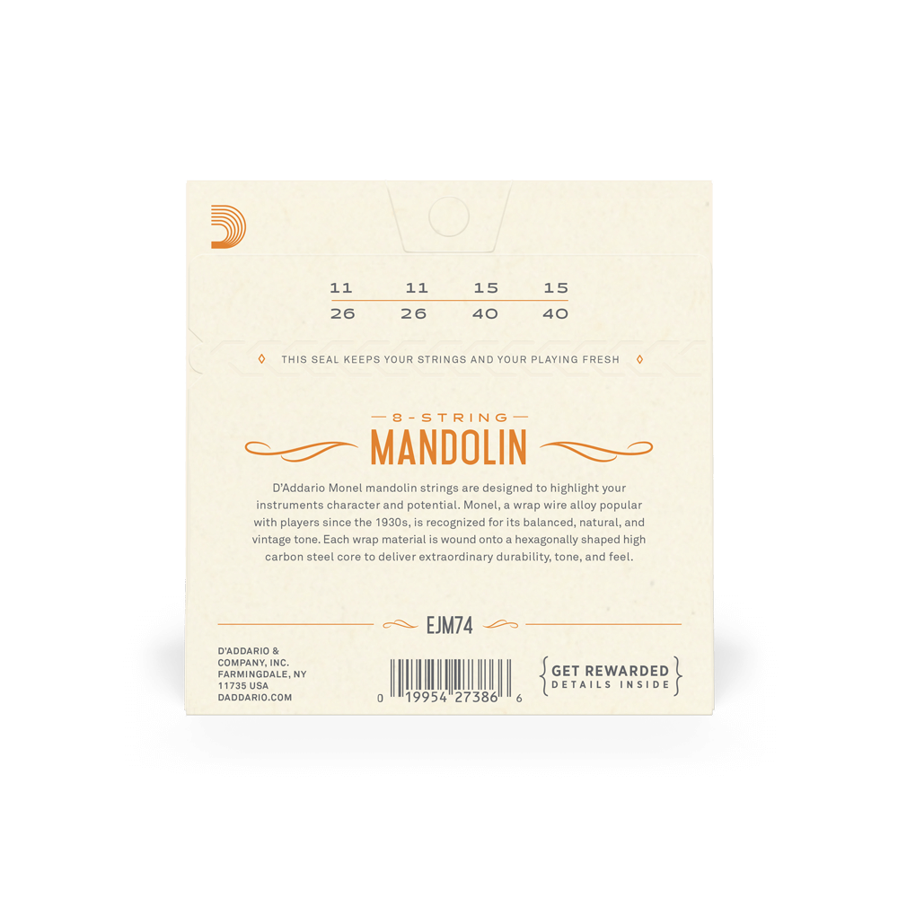 DADDARIO EJM74 SET MANDOLIN MONEL MED