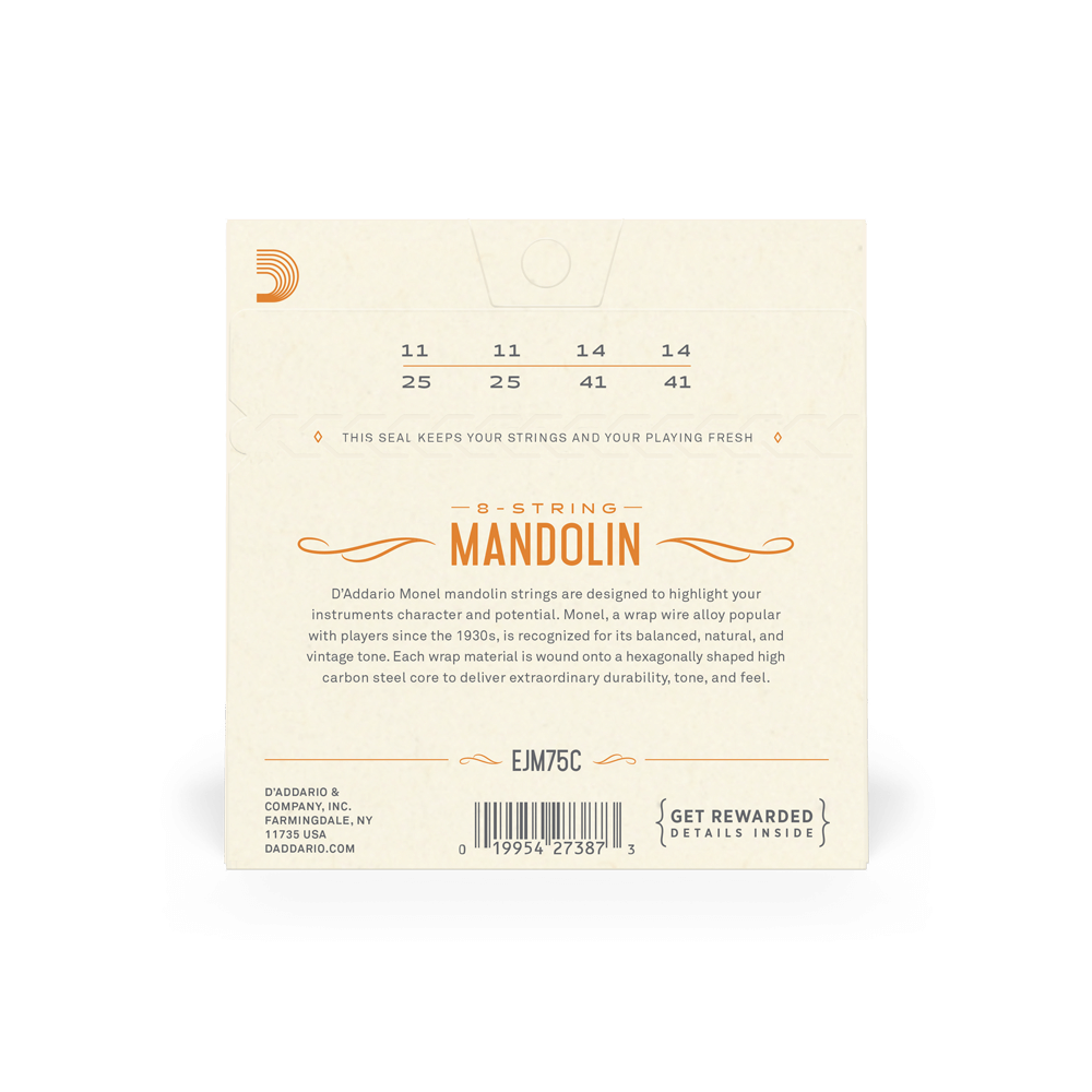 DADDARIO EJM75C SET MANDOLIN MONEL MED PLUS