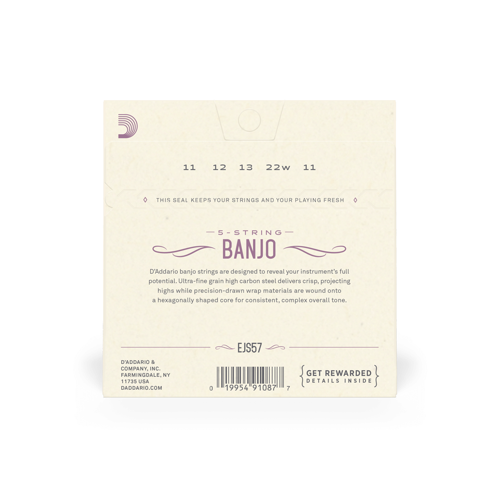 DADDARIO EJS57 SET BANJO SS WND 11-22 MED