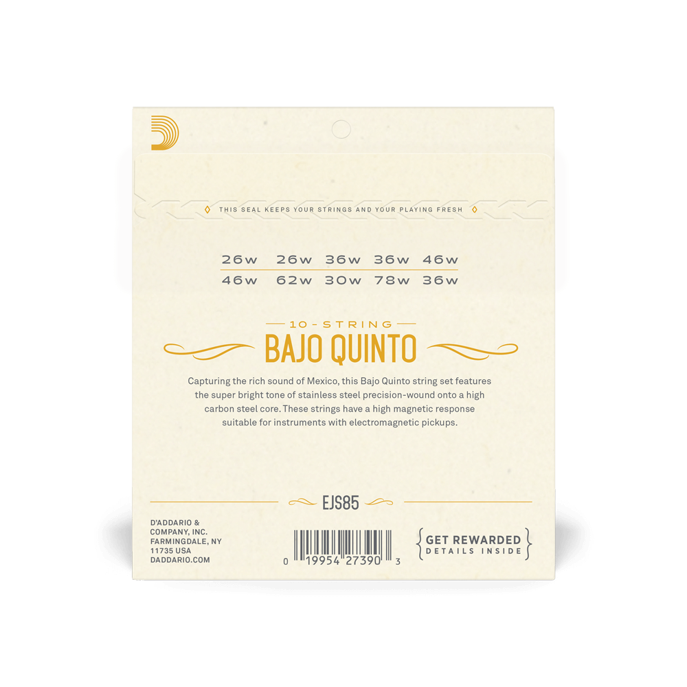 DADDARIO EJS85 SET BAJO QUINTO STAINLESS