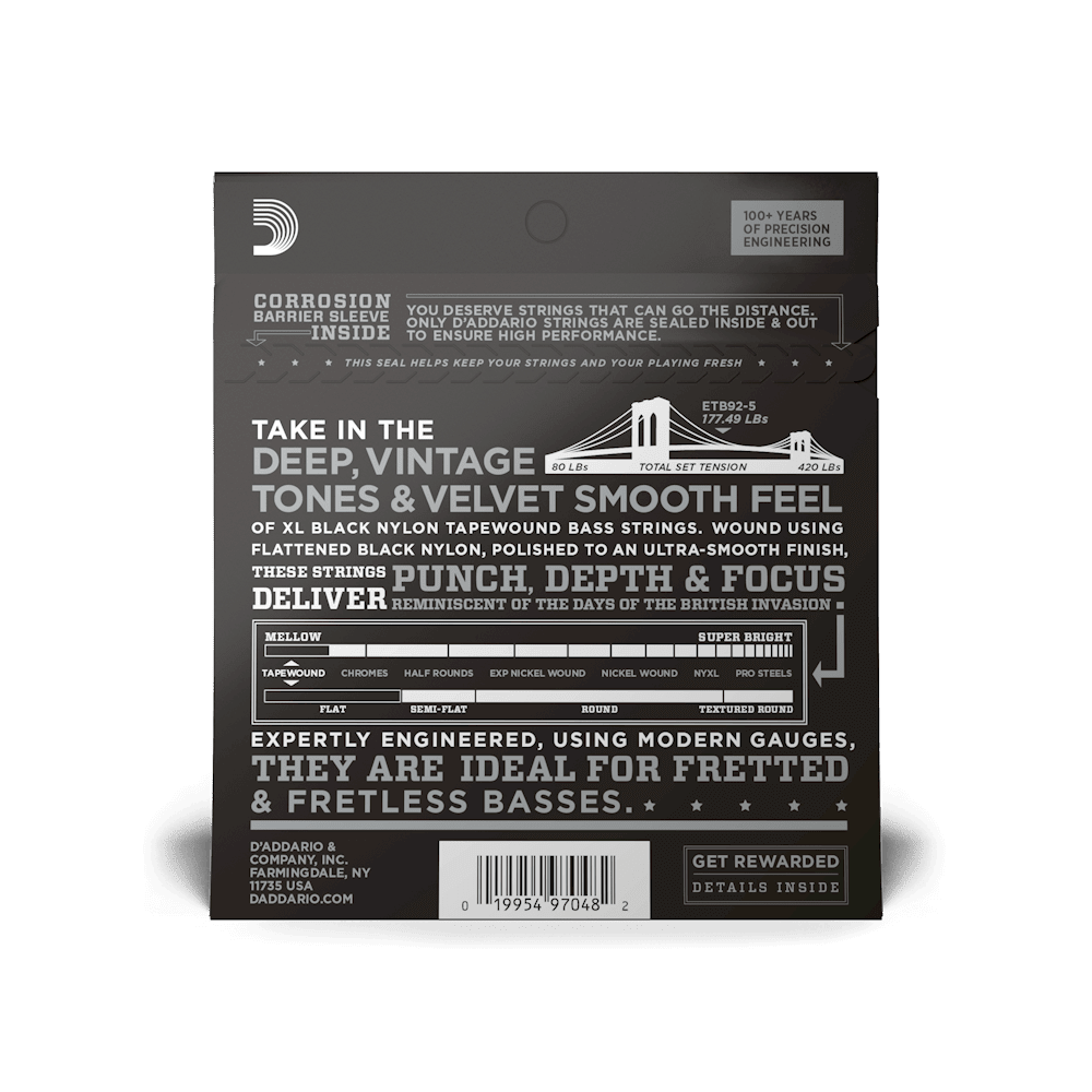 DADDARIO ETB92-5 SET BASS TPEWND 50-135 LNG 5ST