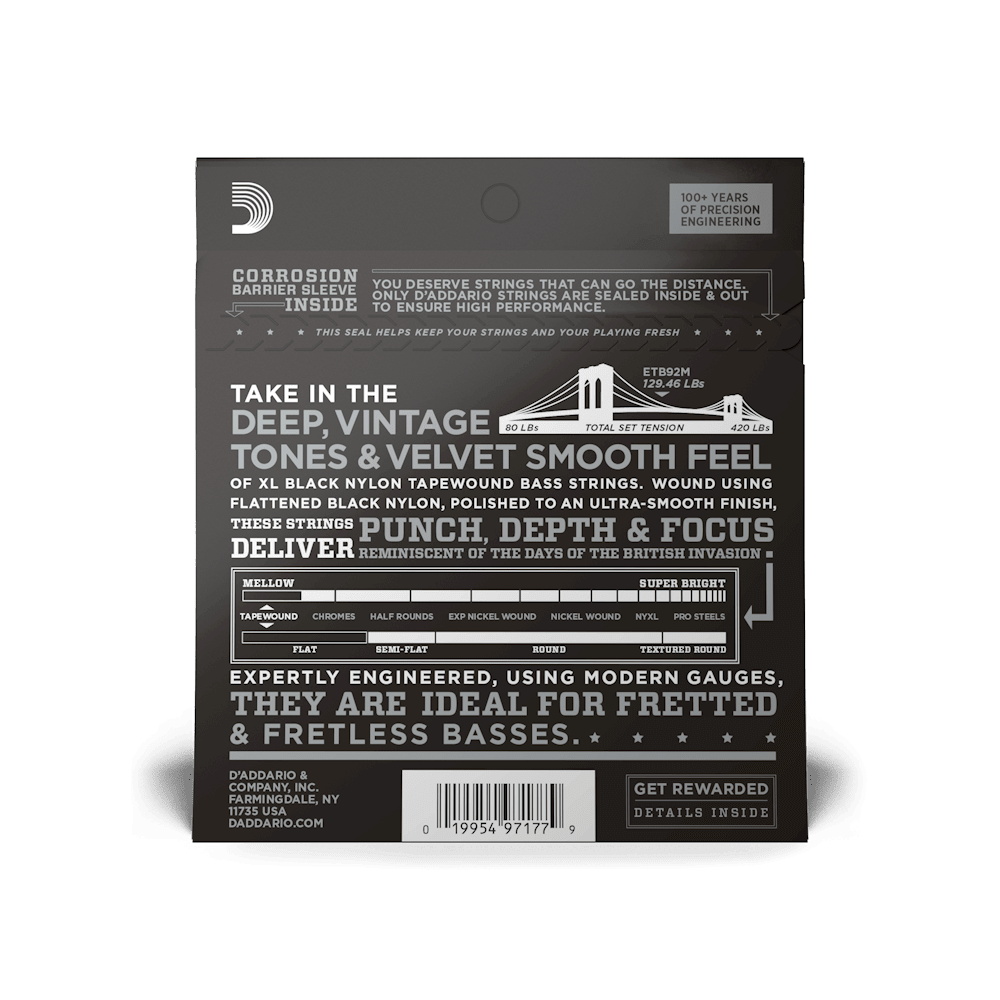 DADDARIO ETB92M SET BASS TPEWND 50-105 MEDIUM