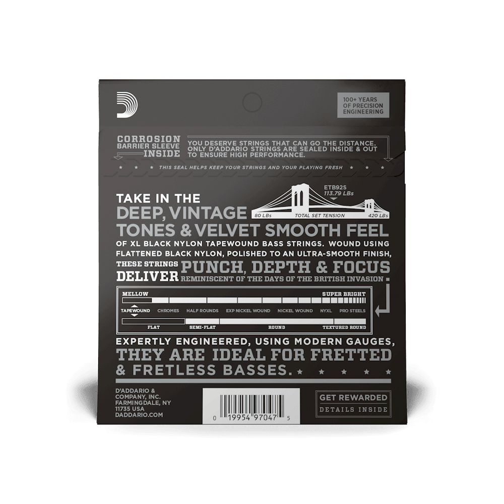 DADDARIO ETB92S SET BASS TPEWND 50-105 SHORT