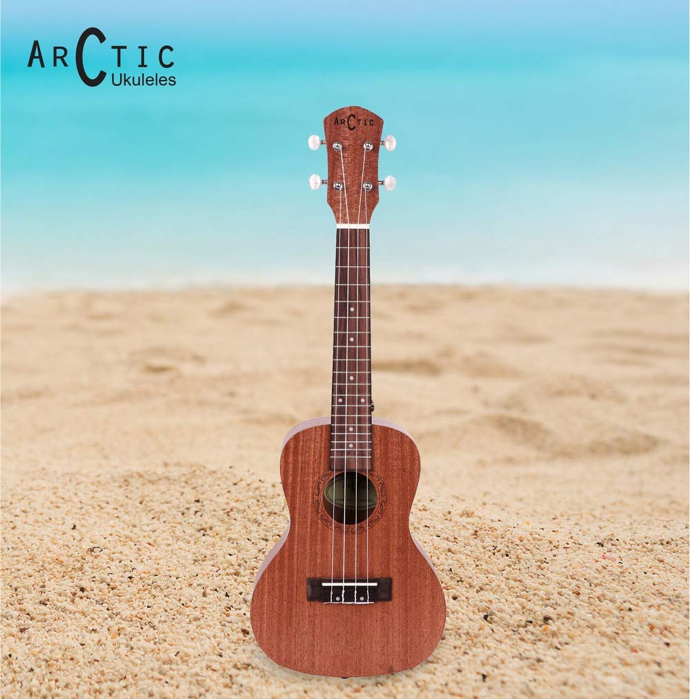 Arctic AC-UK21SPL Concert Ukulele Kit with Bag and String Set Natural