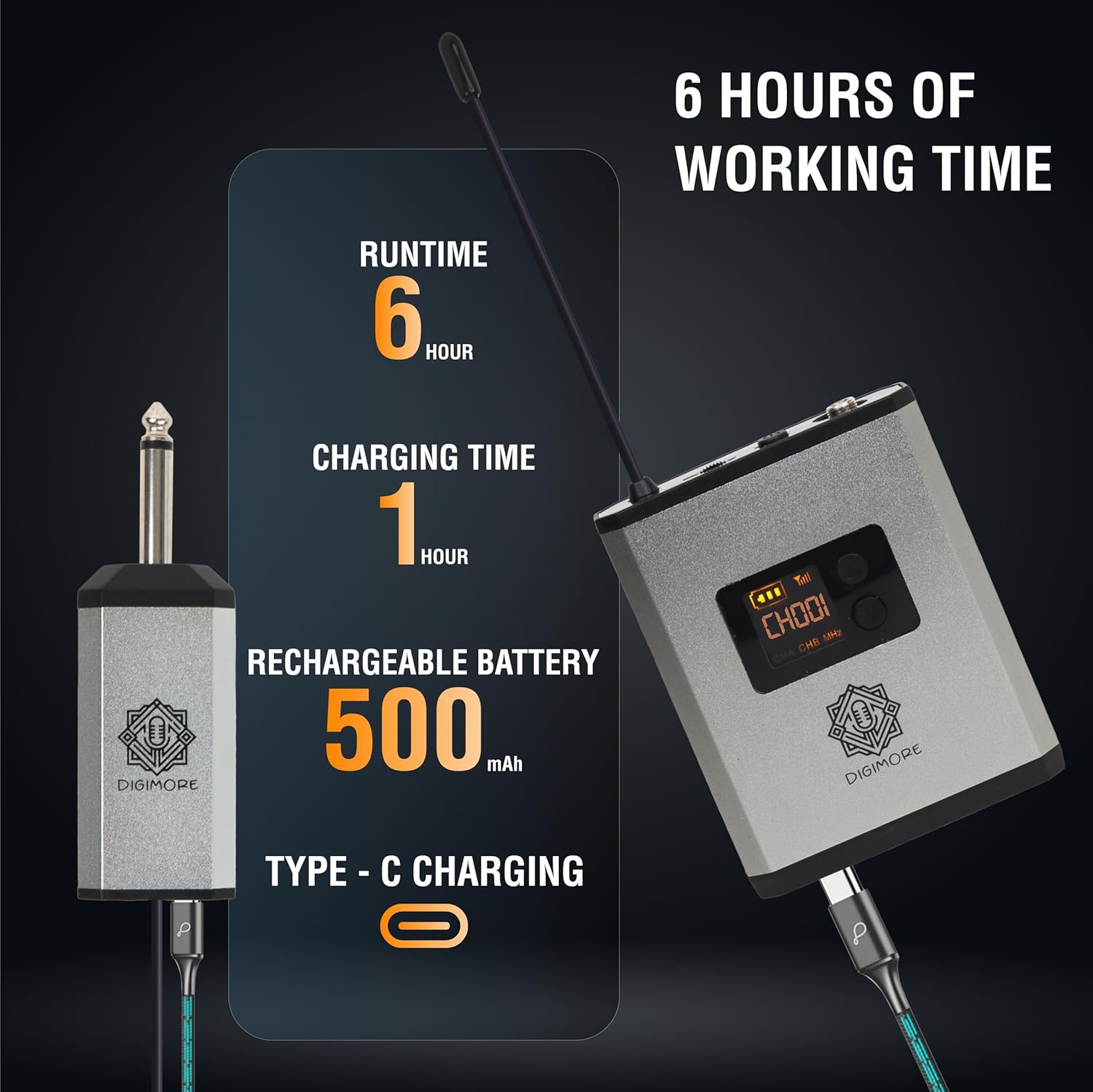 Digimore D-345 UHF wireless microphone system