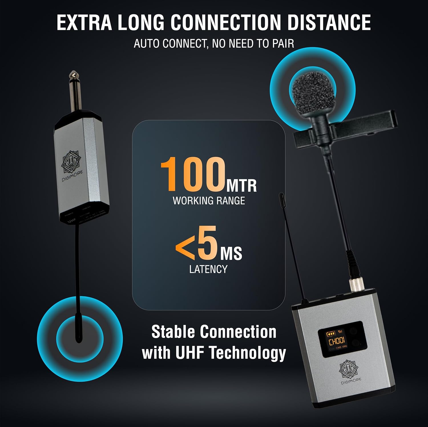 Digimore D-345 UHF wireless microphone system