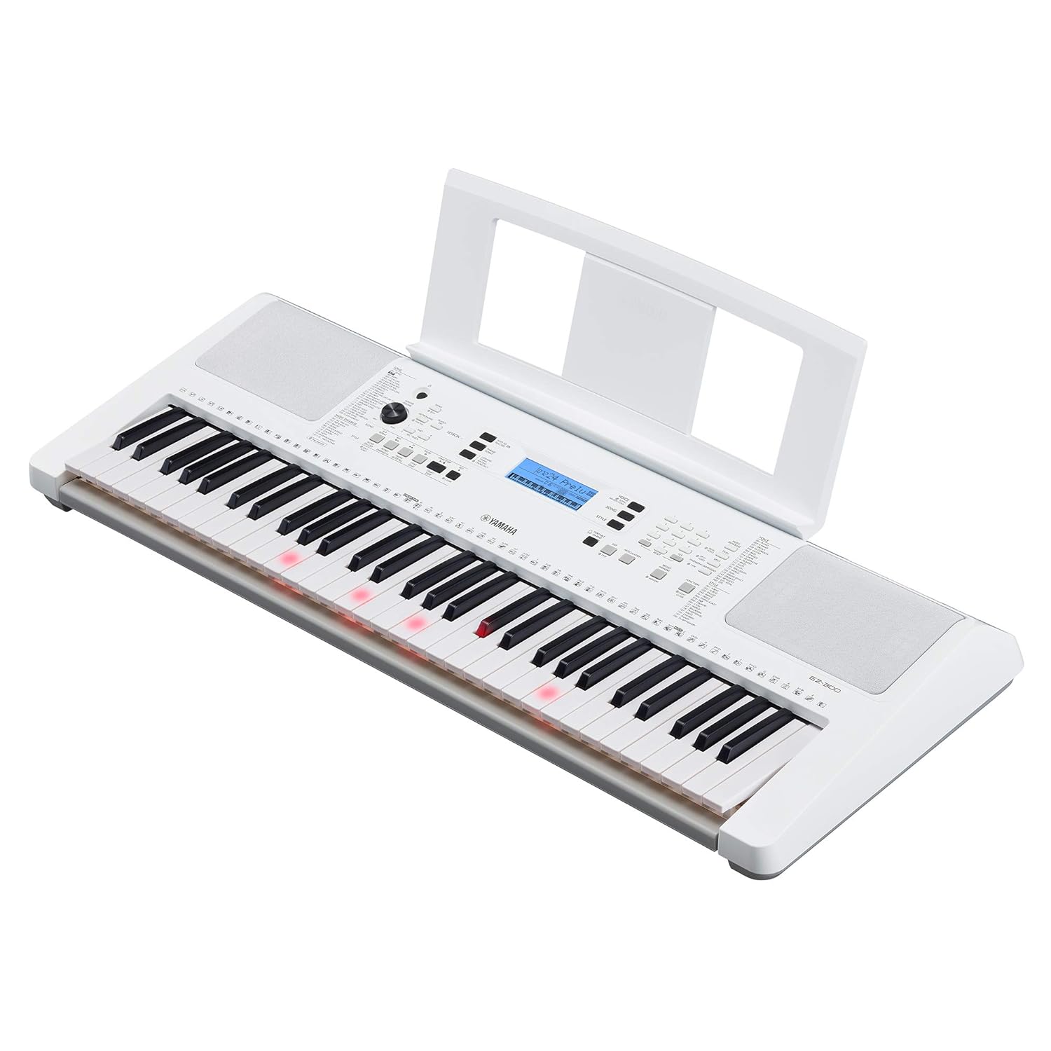 Yamaha EZ-300 61-Key Portable Keyboard with Lighted Keys Bag Stand And Dust Cover Combo Pack