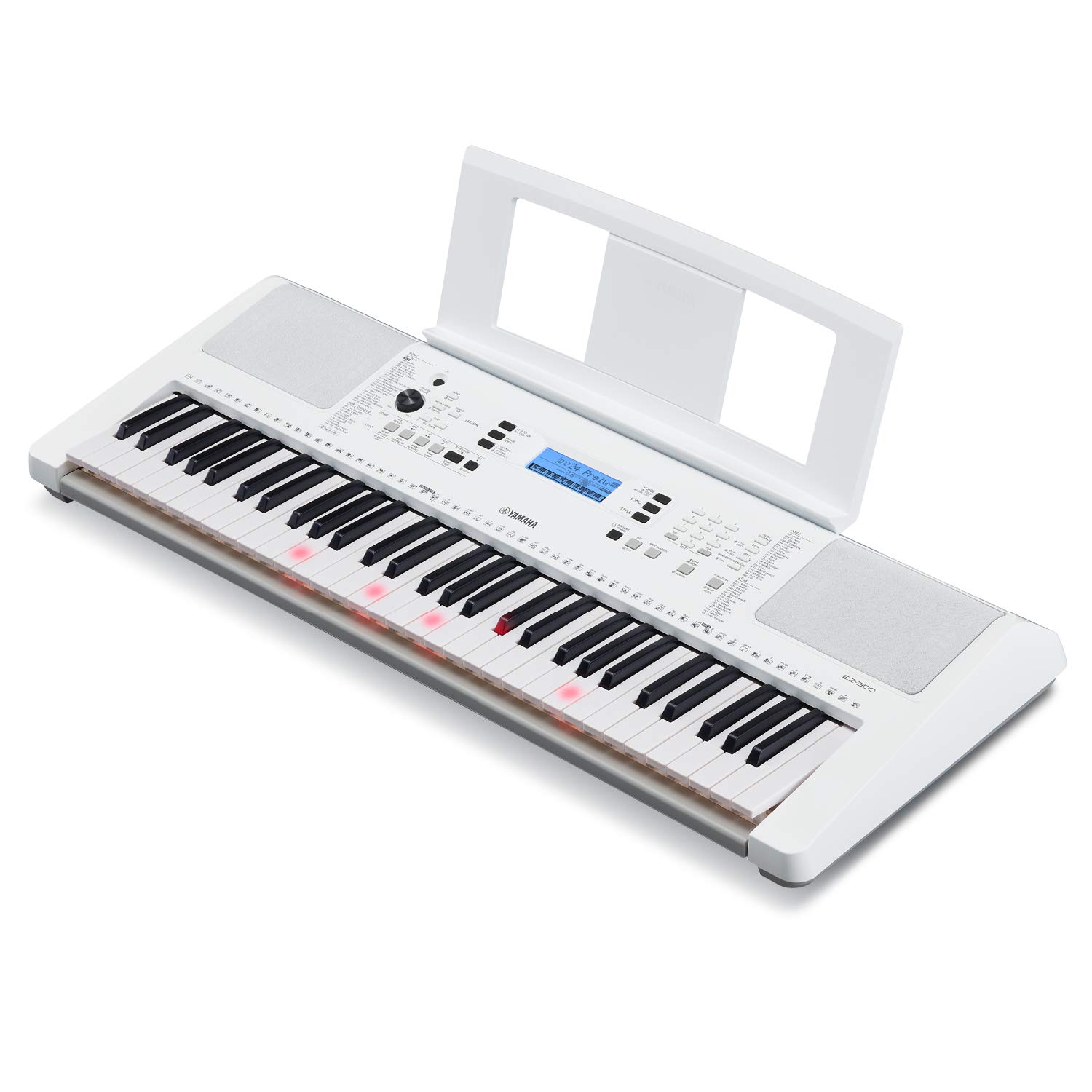 Yamaha EZ-300 61-Key Portable Keyboard with Lighted Keys Bag Stand And Dust Cover Combo Pack