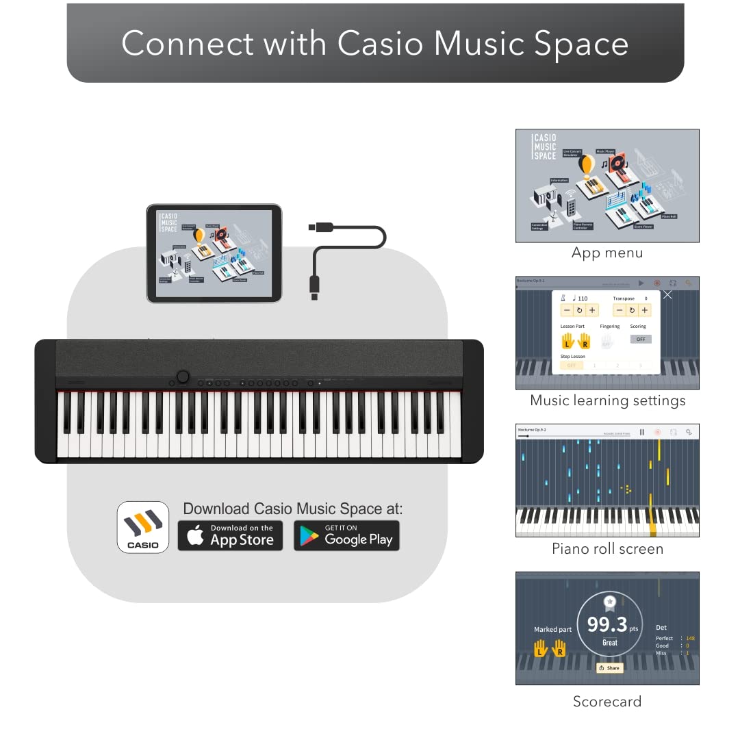 Casiotone CT-S1BK 61 keys Advanced Keyboard with Bag