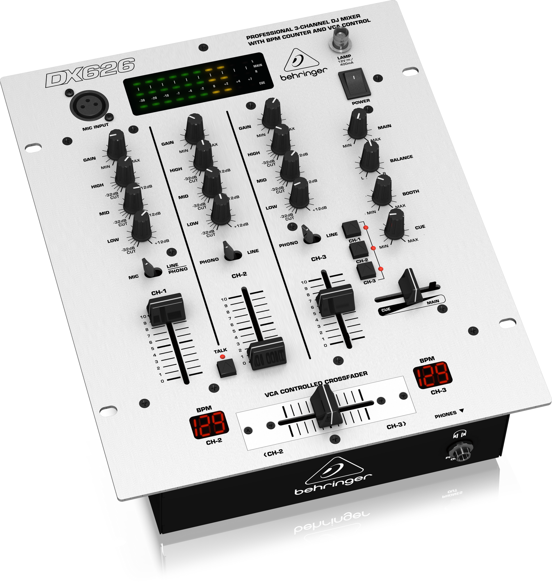 Behringer PRO MIXER DX626 Professional 3-Channel DJ Mixer with BPM Counter and VCA Control