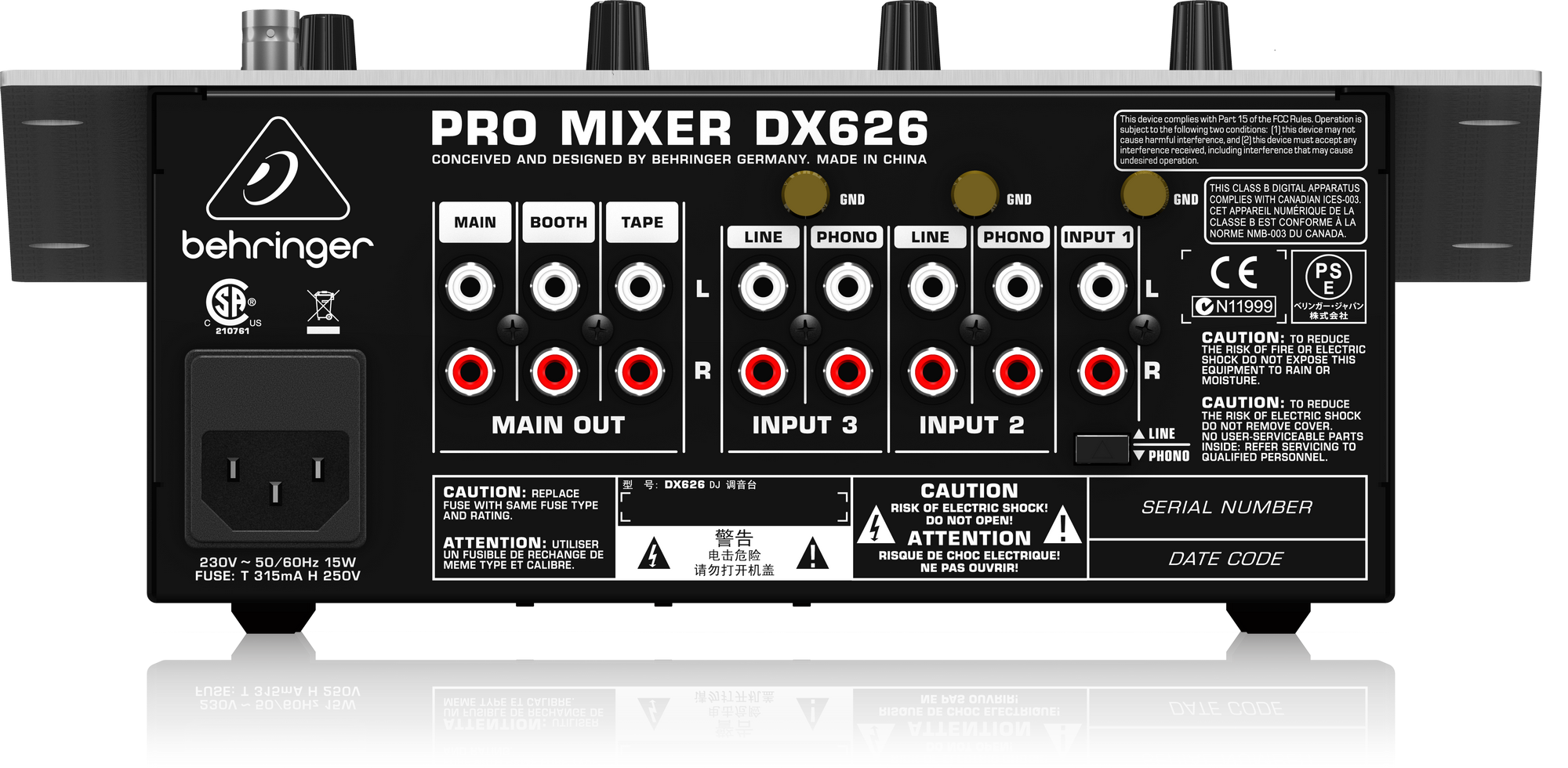 Behringer PRO MIXER DX626 Professional 3-Channel DJ Mixer with BPM Counter and VCA Control