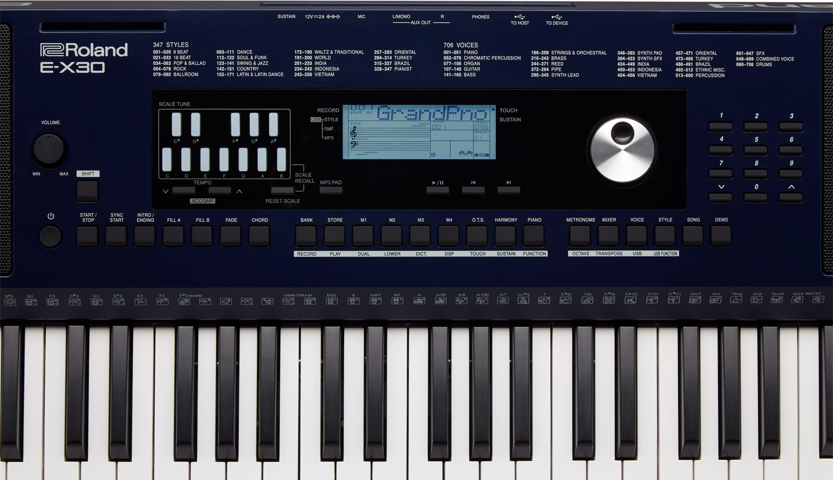 Roland E-X30 Arranger Keyboard 61 keys