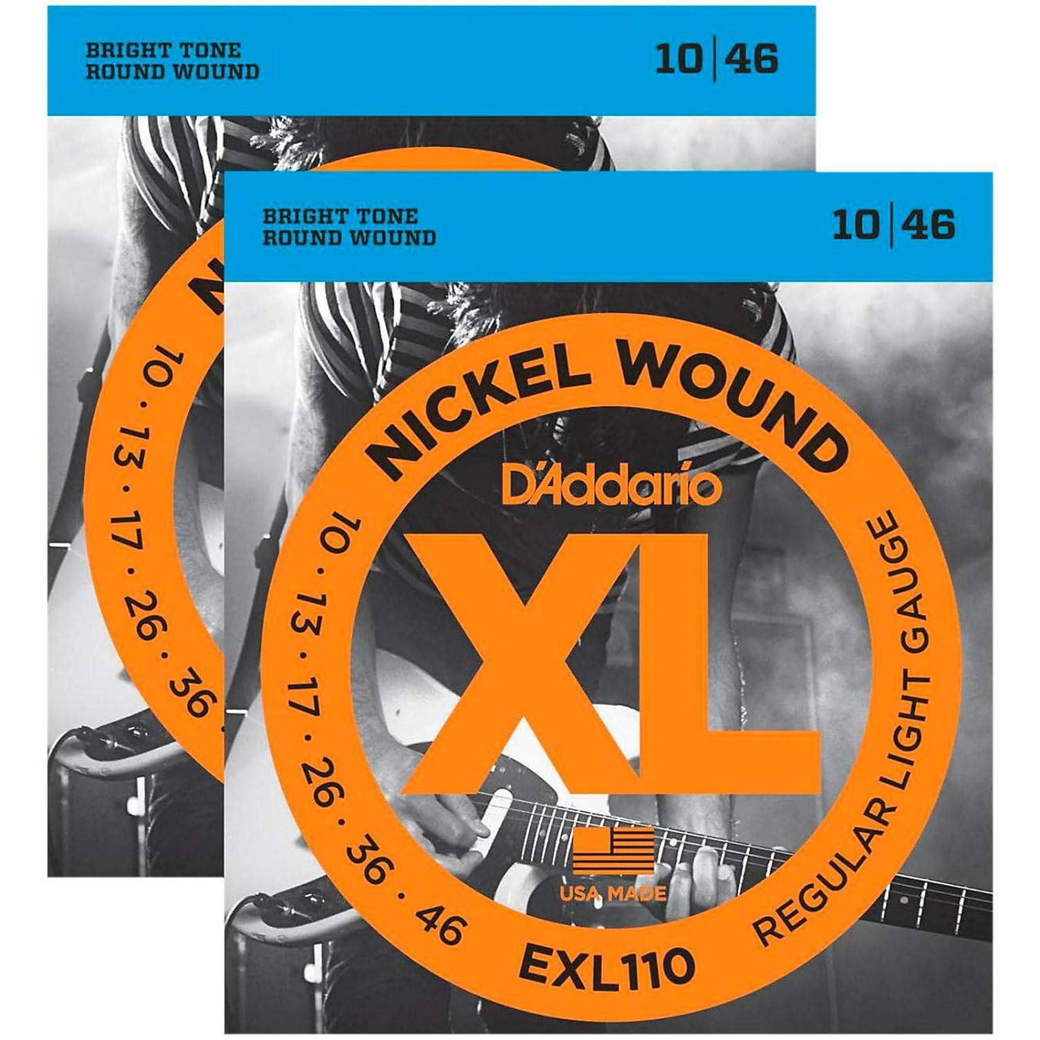 DAddario Electric Regular Light Gauge1046 BRIGHT TONE ROUND WOUND Guitar Strings Bronze
