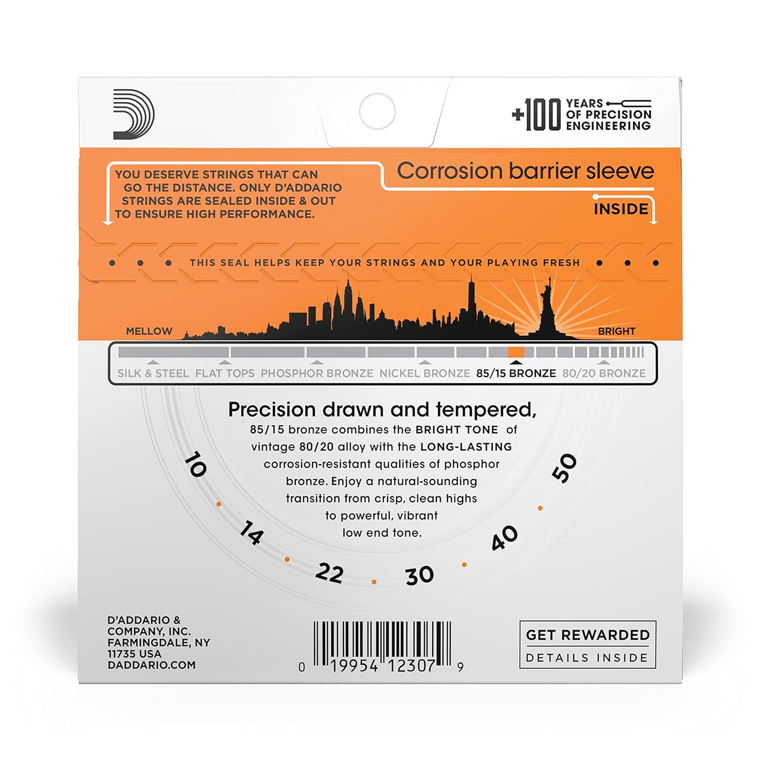 DAddario EZ900 8515 Bronze Great American Extra Light Acoustic Guitar Strings