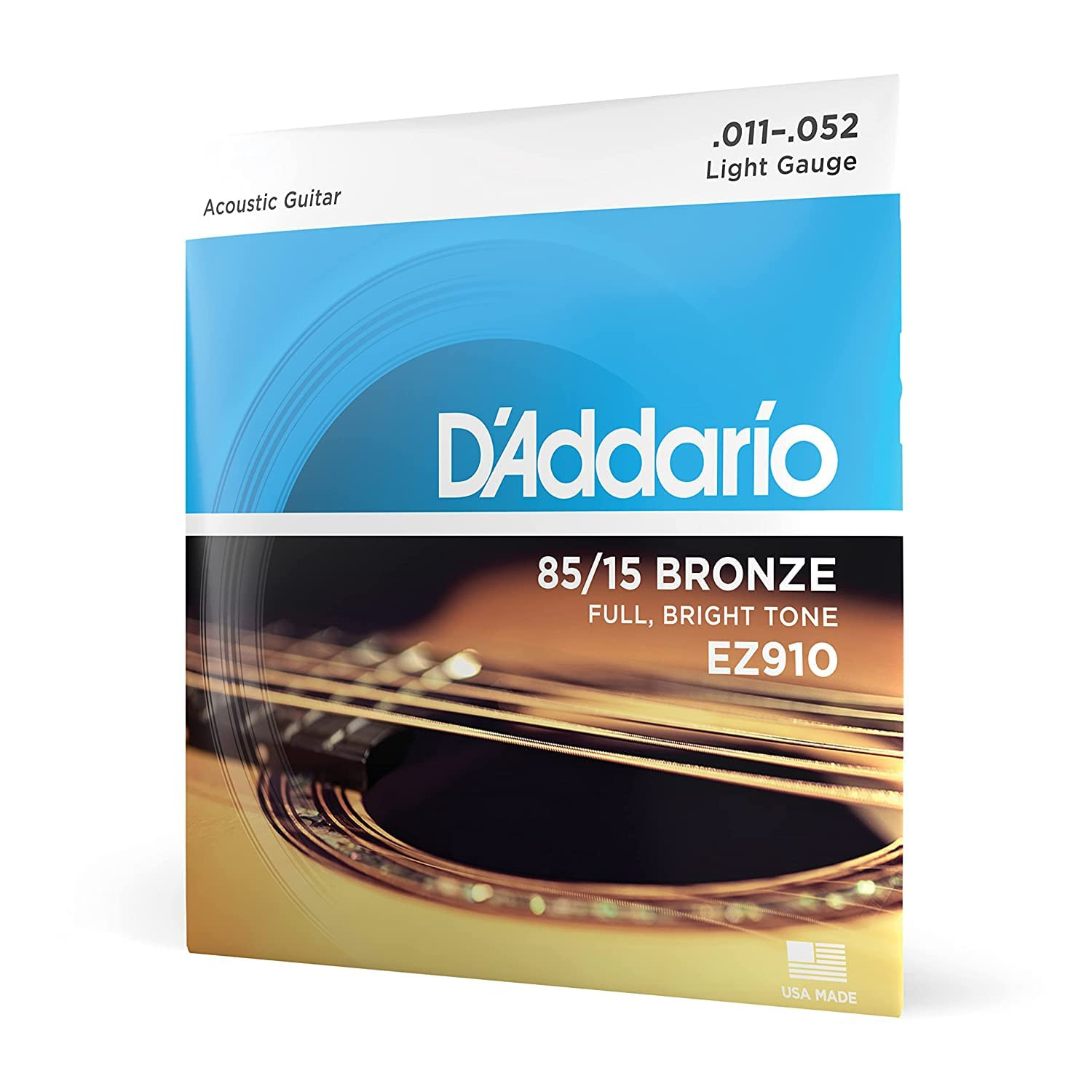 Daddario Acoustic Guitar String EZ910 Bronze Great American Light gauge by YEEN