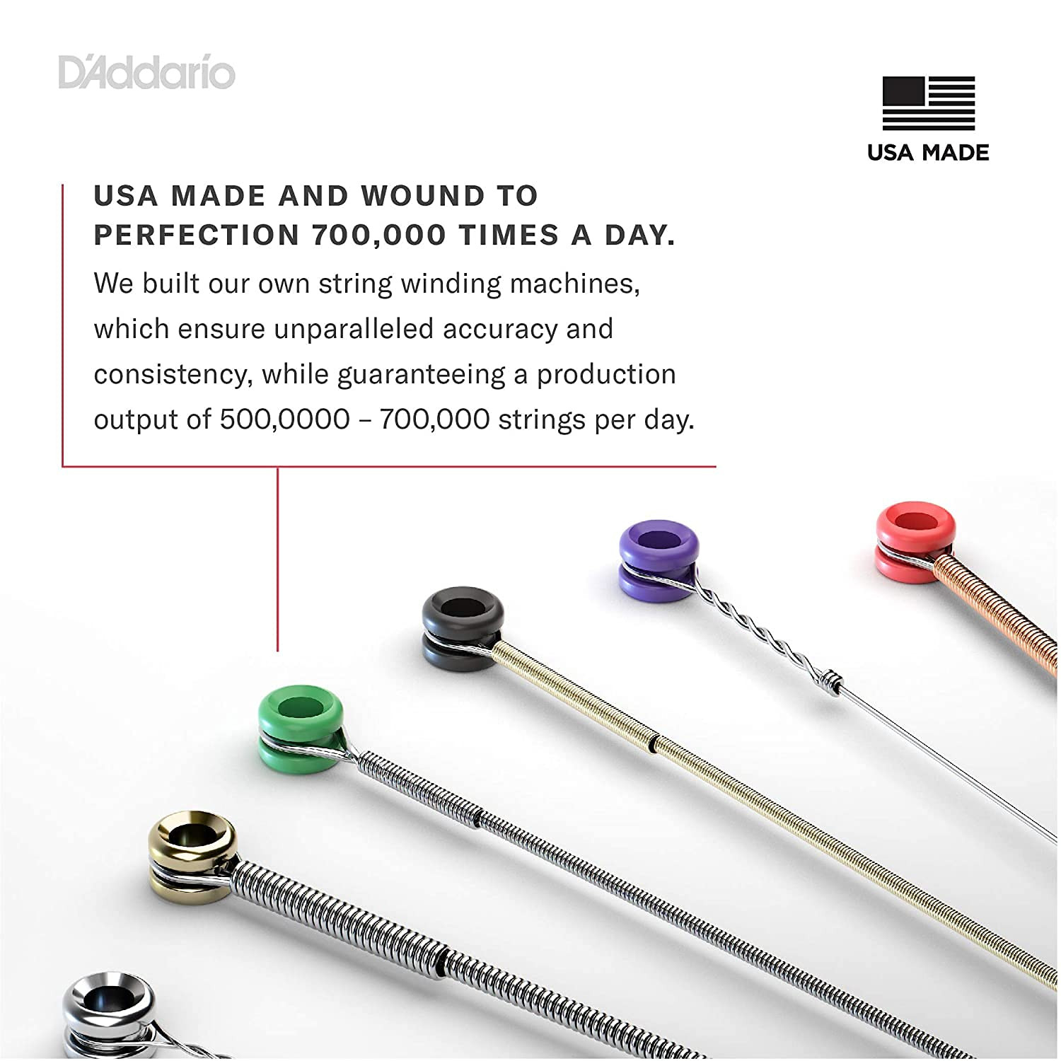 Daddario Acoustic Guitar String EZ910 Bronze Great American Light gauge by YEEN