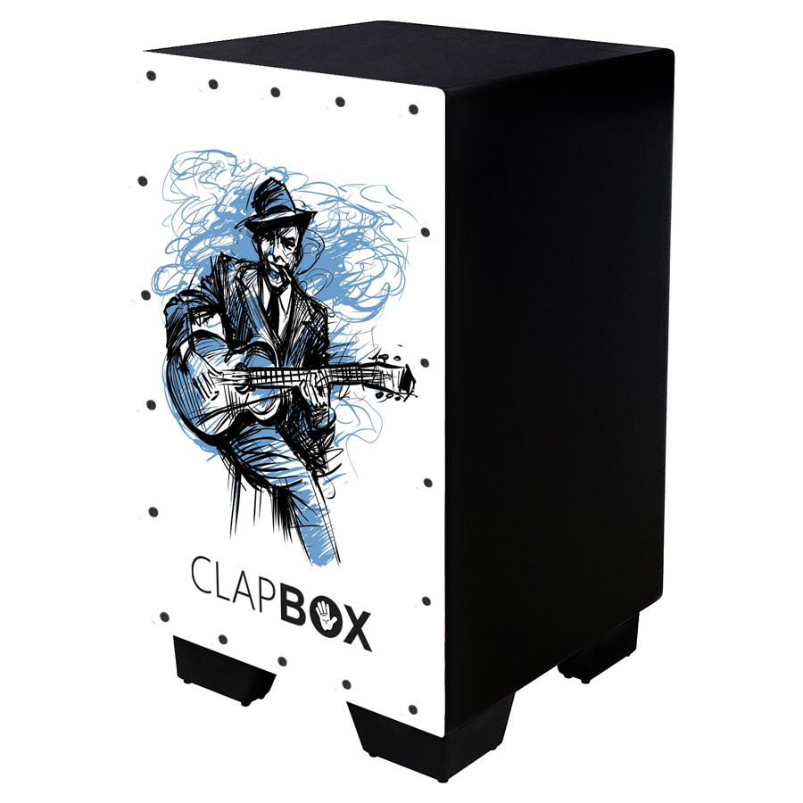 Clapbox Flow Graphic Cajon- Walnut wood H30 W30 L52 - 6 Internal Snares Black The Guitarist