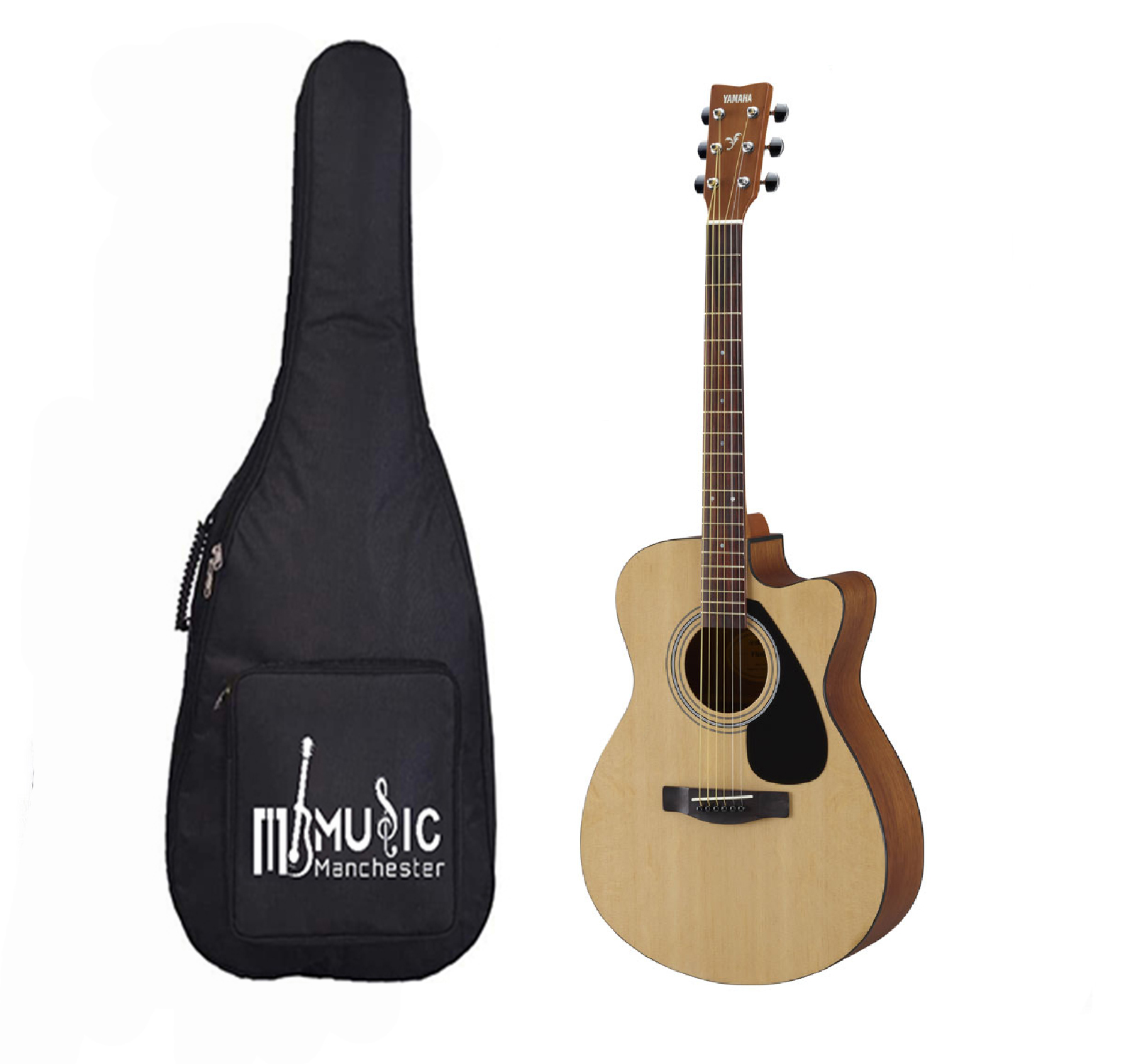 Yamaha FS80C The Ultimate Concert-body Cutway Acoustic Guitar Natural with Bag