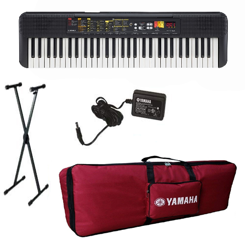 Yamaha PSR-F52 Digital Keyboard 61 Keys with Red Cover Bag and Keyboard Stand