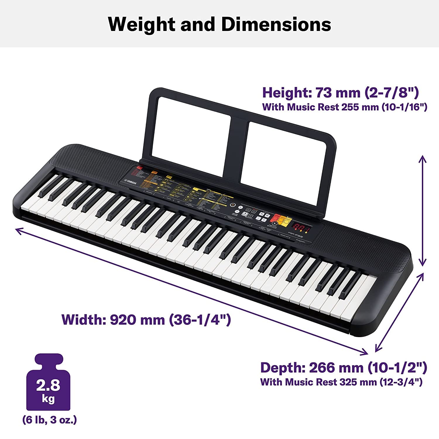 Yamaha PSR-F52 61-Keys Keyboard with adapter dust cover padded carry bag and stand combo pack