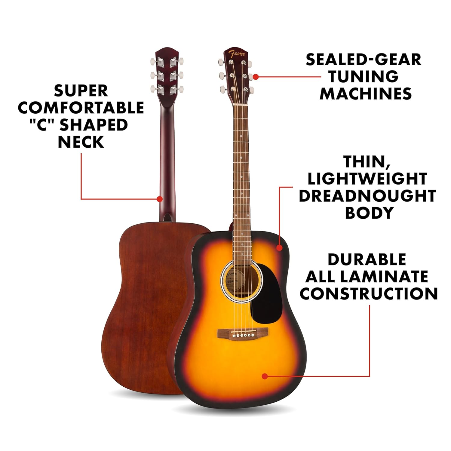 Fender Acoustic Guitar Wn FA-25 SBSunbrust