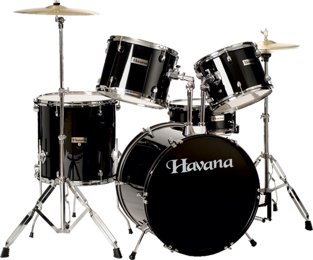 Havana HV 522 BK Acoustic Drum full kit 5PCs set including Hardware Black